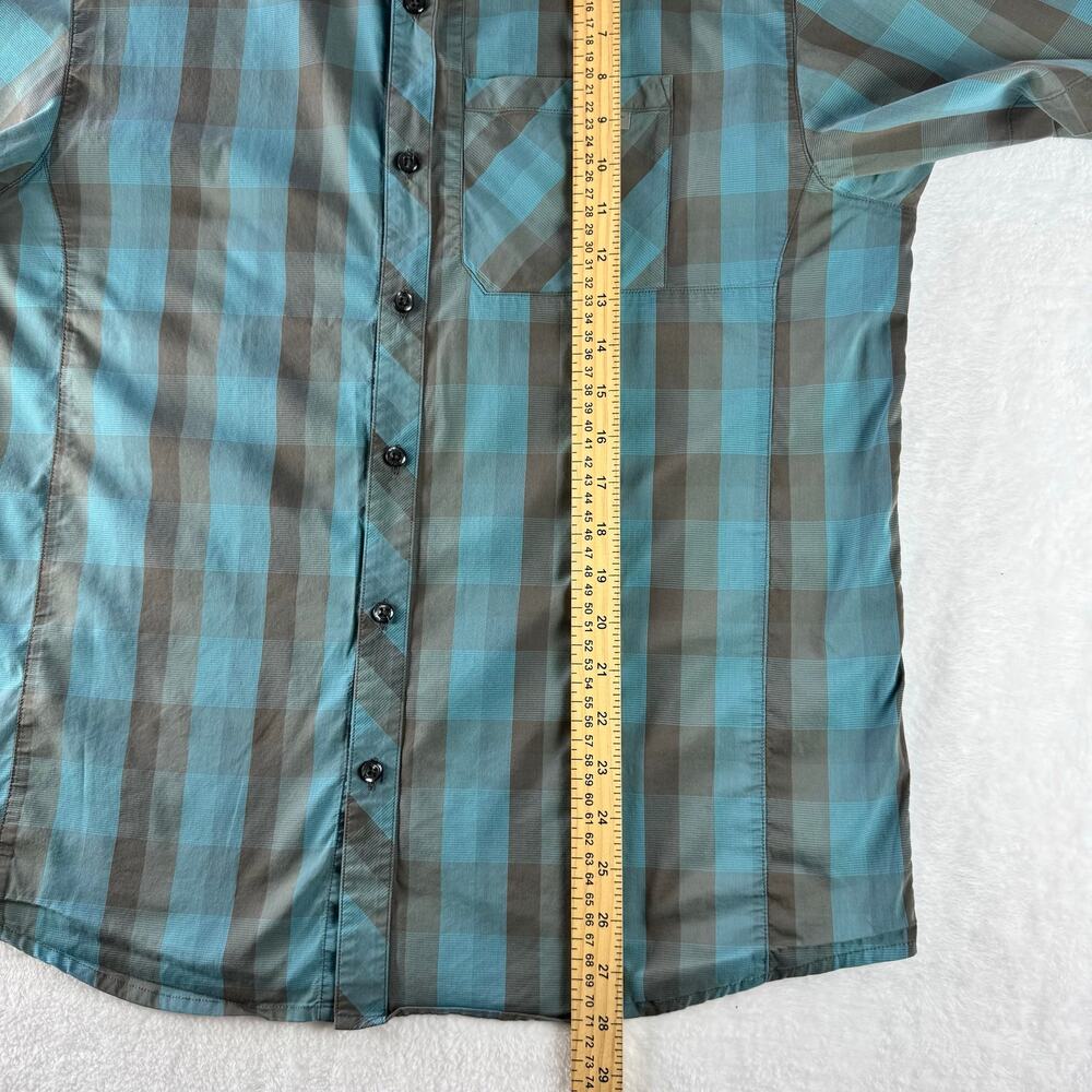 Arc’teryx Men’s Plaid Button Up Shirt Blue Gray Outdoor Hiking Short Sleeve - Picture 8 of 14